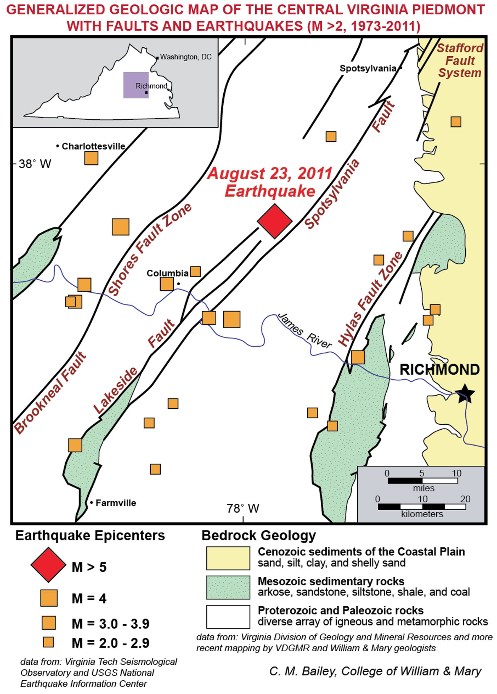 Virginia Earthquake Map